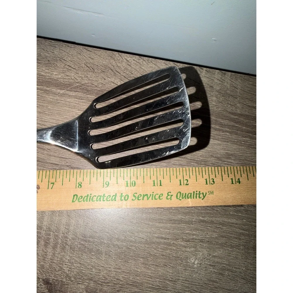 T-Fal Stainless Steel Slotted Turner Spatula Kitchen Utensil Silver 13 Inch